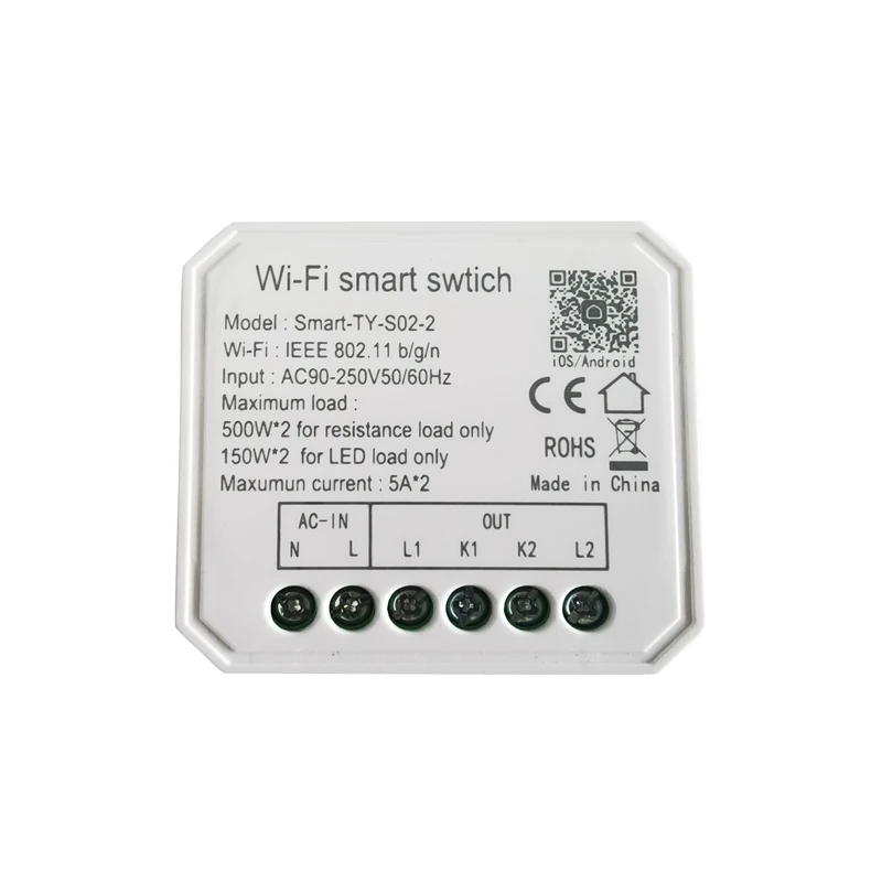 1/2 Way Wifi Smart Light Switch Diy Breaker Automation Module Smart Life APP Remote Control Works