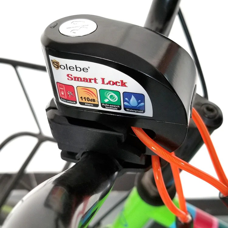 smart app control waterproof motorcycle alarm locks anti theft bicycle brake disc lock