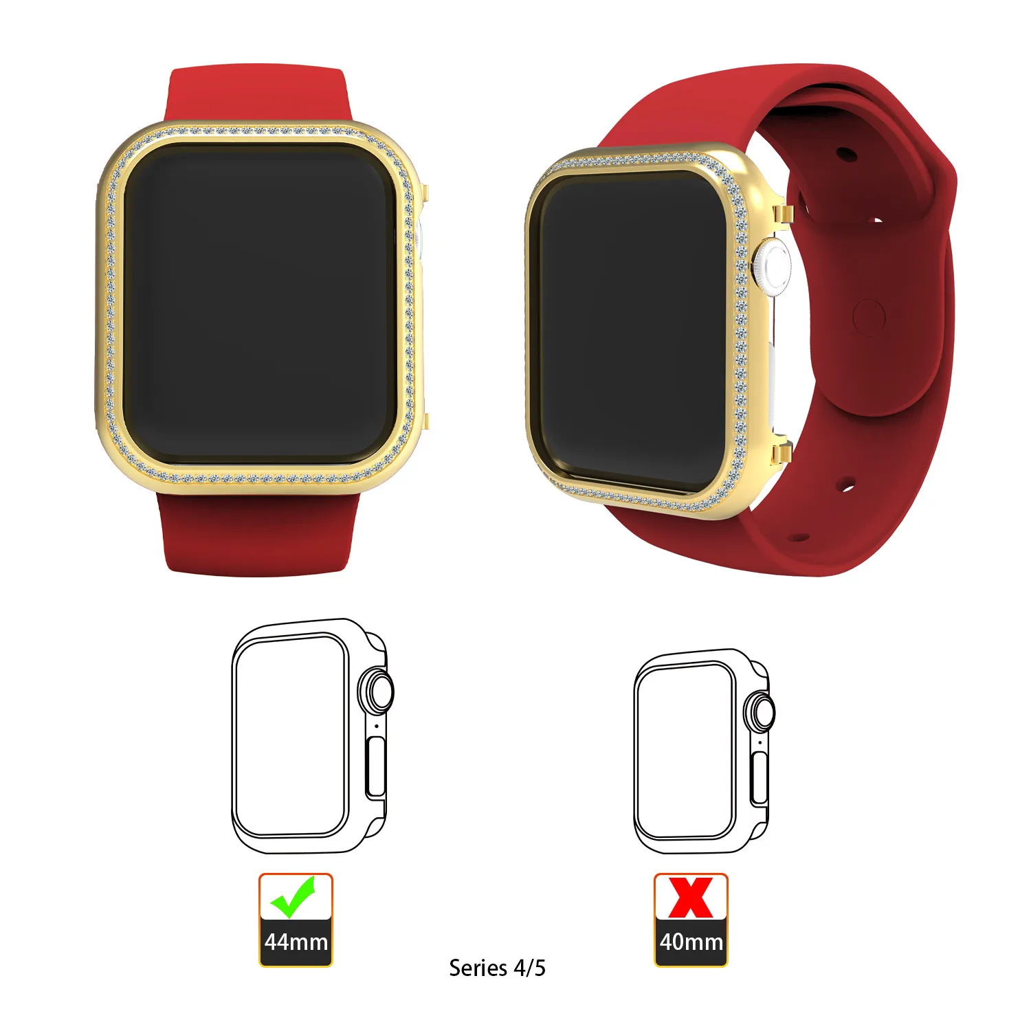  High Quality Crystal Protective Watch Bezel Case for Apple iwatch OEM Fashion Diamond Luxury Watches