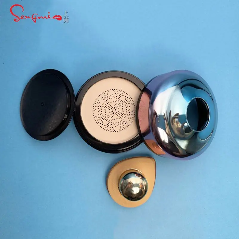 15g Silicone Round Empty BB Cushion Case CC Cream Air Cushion Box With Mirror for Cosmetic Packaging