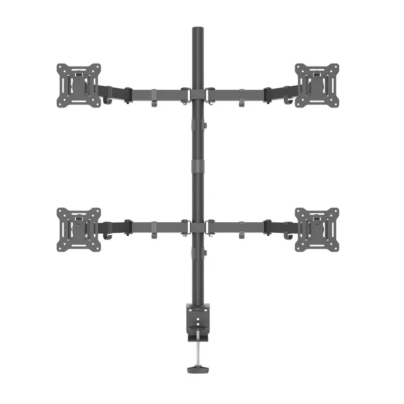 Articulating Monitor Arm, Adjustable Monitor Stand, Vesa Mount with Clamp and Grommet Base