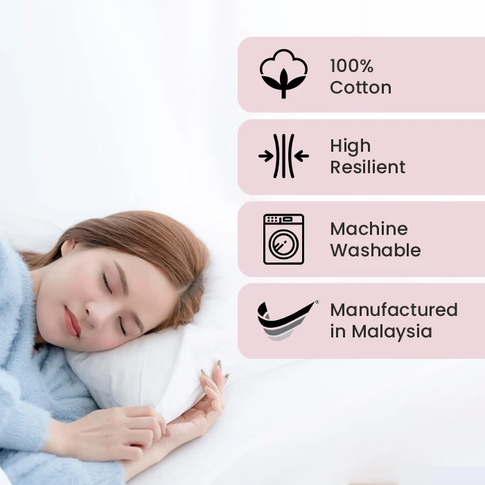 100% Premium Quality USA Natural Organic Cotton Pillow Soft And Silky Great Support For Sleeping