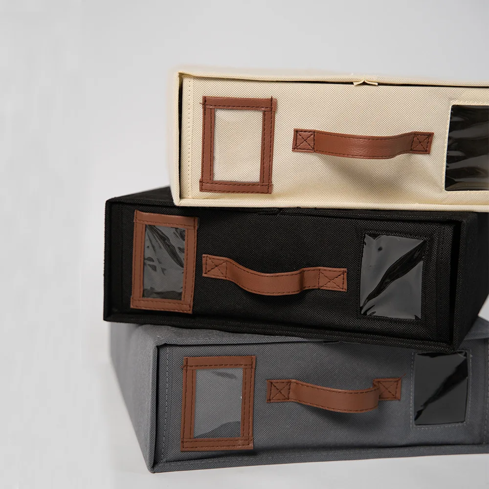 Storage box thickening large capacity finishing box Sheet four-piece storage box folding zipper visual