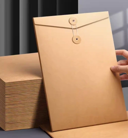 Kraft Paper Envelope with Zip Ties and Buttons, logo and Text Added