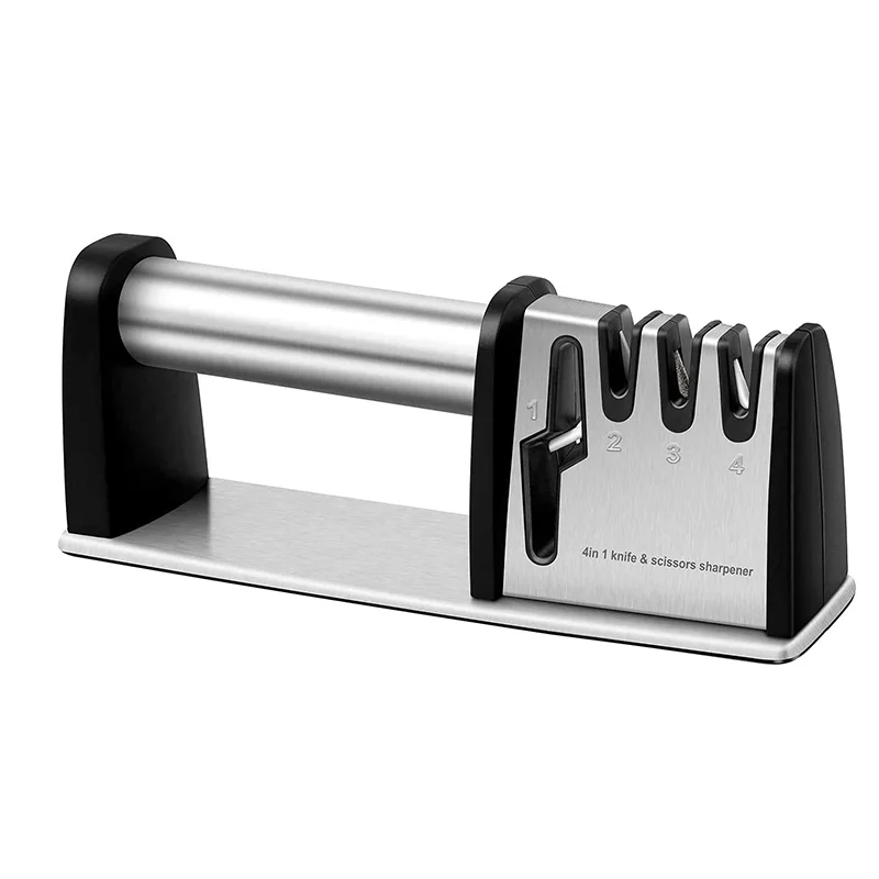 professional Kitchen Knife Accessories 4 Stage Knife Sharpener Helps Repair Restore Polish Knives Blade and Scissors