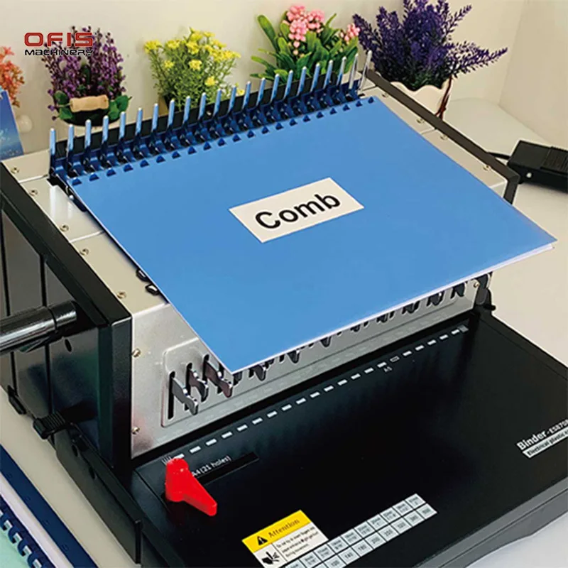 ES8708 Electric Paper Book Binder Hole Punch Machine with Plastic Comb for Book Binding