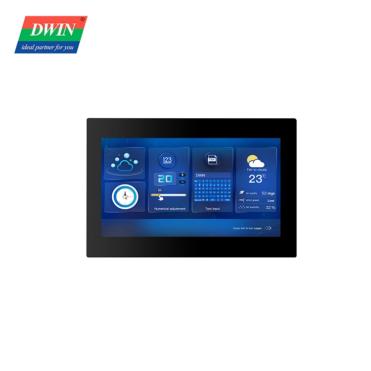 DWIN 1024*600 resolution 10.1 inch LCD touch screen with shell low cost display for MCU