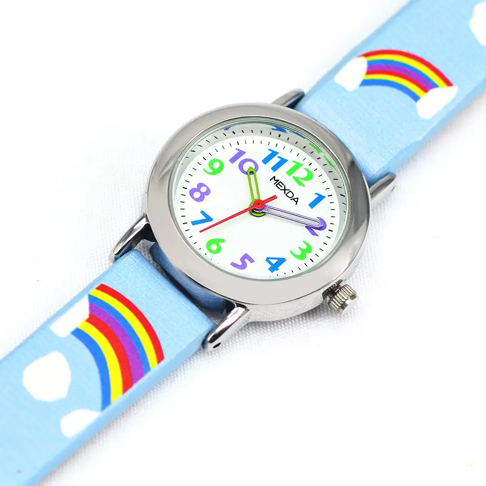 MEXDA Analogue Watch for Kids Hot Sale Japanese Quartz Movement 3ATM Waterproof Cartoon Pattern Fashion Watch Custom OEM Logo