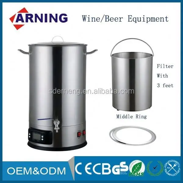 Electric Beer Mash Tun Beer Maker Stainless Steel Home Brewing Fermenting Beer Equipment Brewery