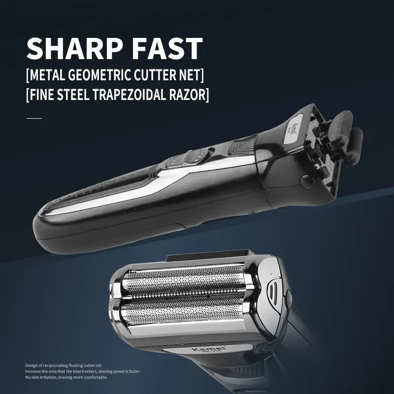 Kemei KM-1428 Usb Rechargeable Electric Shaver Multifunctional Hair Trimmer Lady Shaver 1200MA Three In One Electric Razor