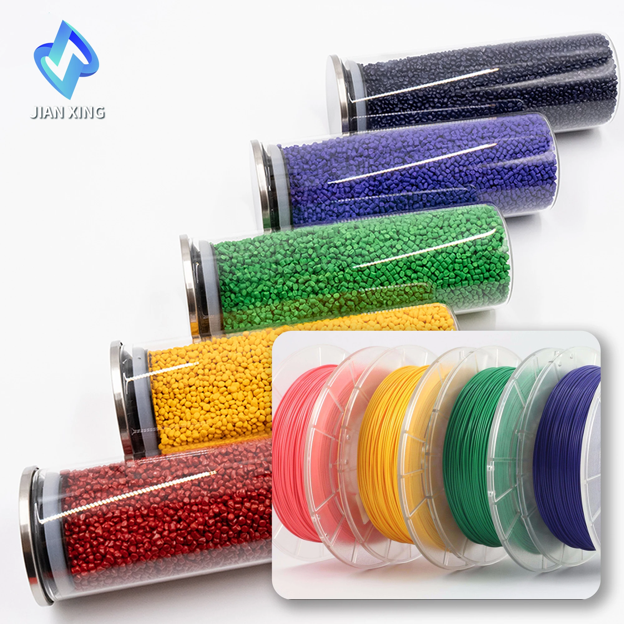 Мастербатч цвета PLA в разных цветах красный желтый оранжевый зеленый синий фиолетовый белый с черным заказным пластиковым цветом Masterbatch