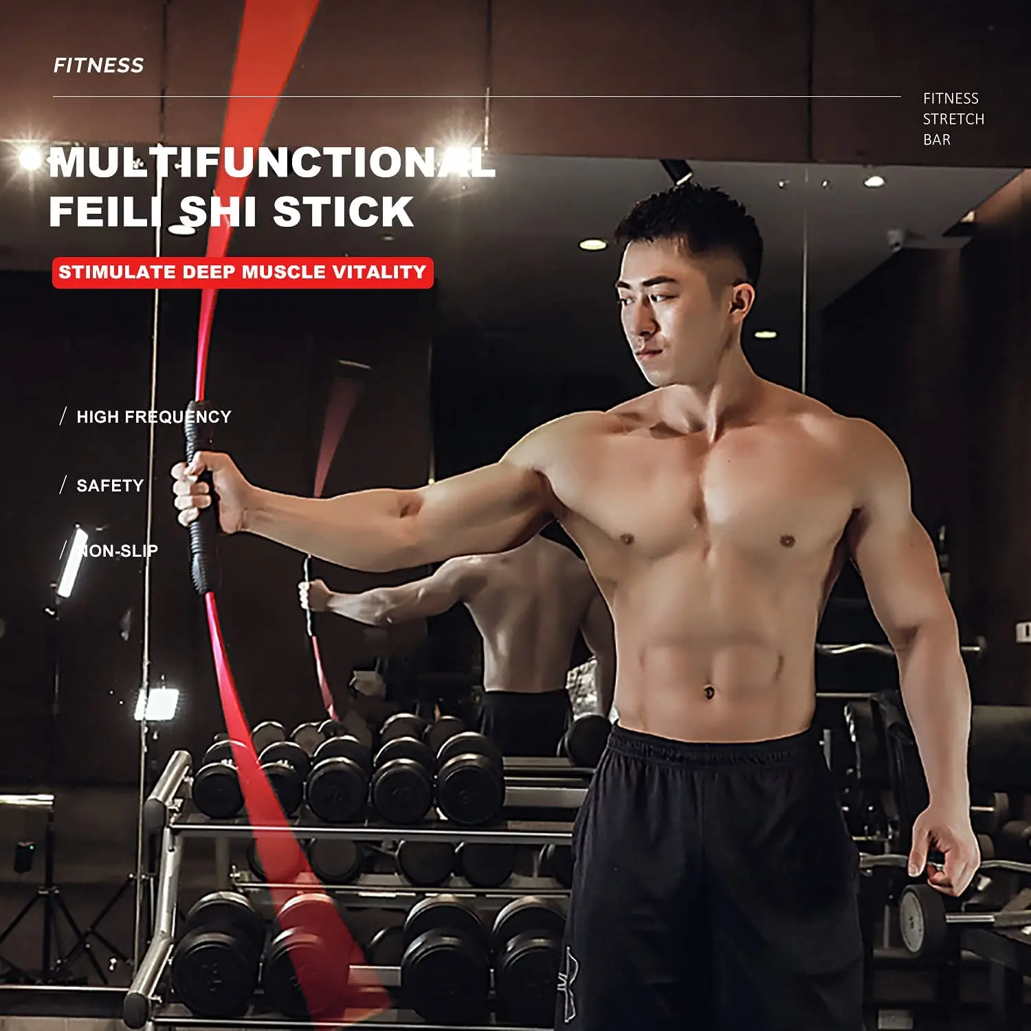 Fitness Elastic Swing Stick Flexi Muscle Vibration Bar Fitness Elastic Stick Training Elastic Rod