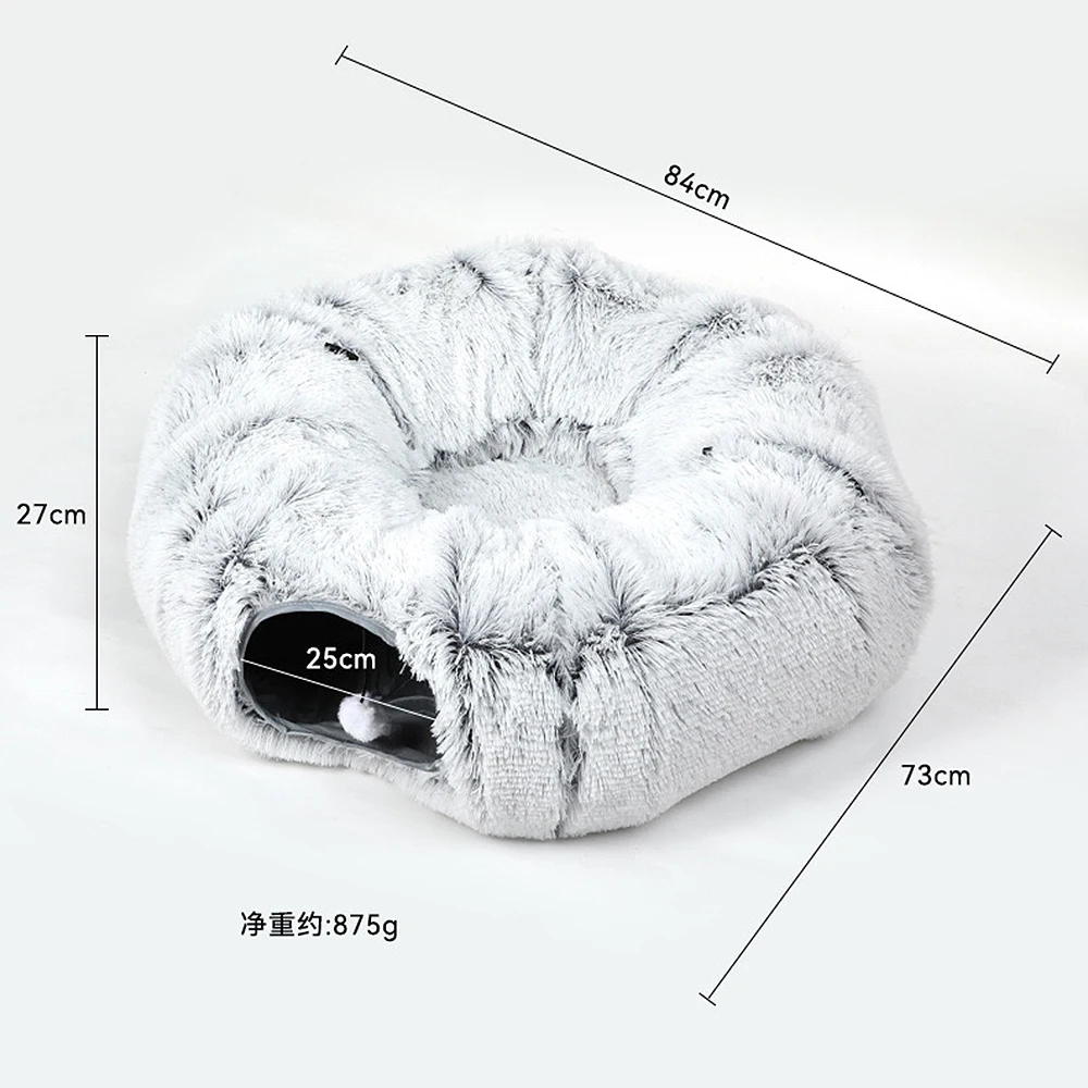 Manufacturer wholesale plush foldable collapsible cat tunnel