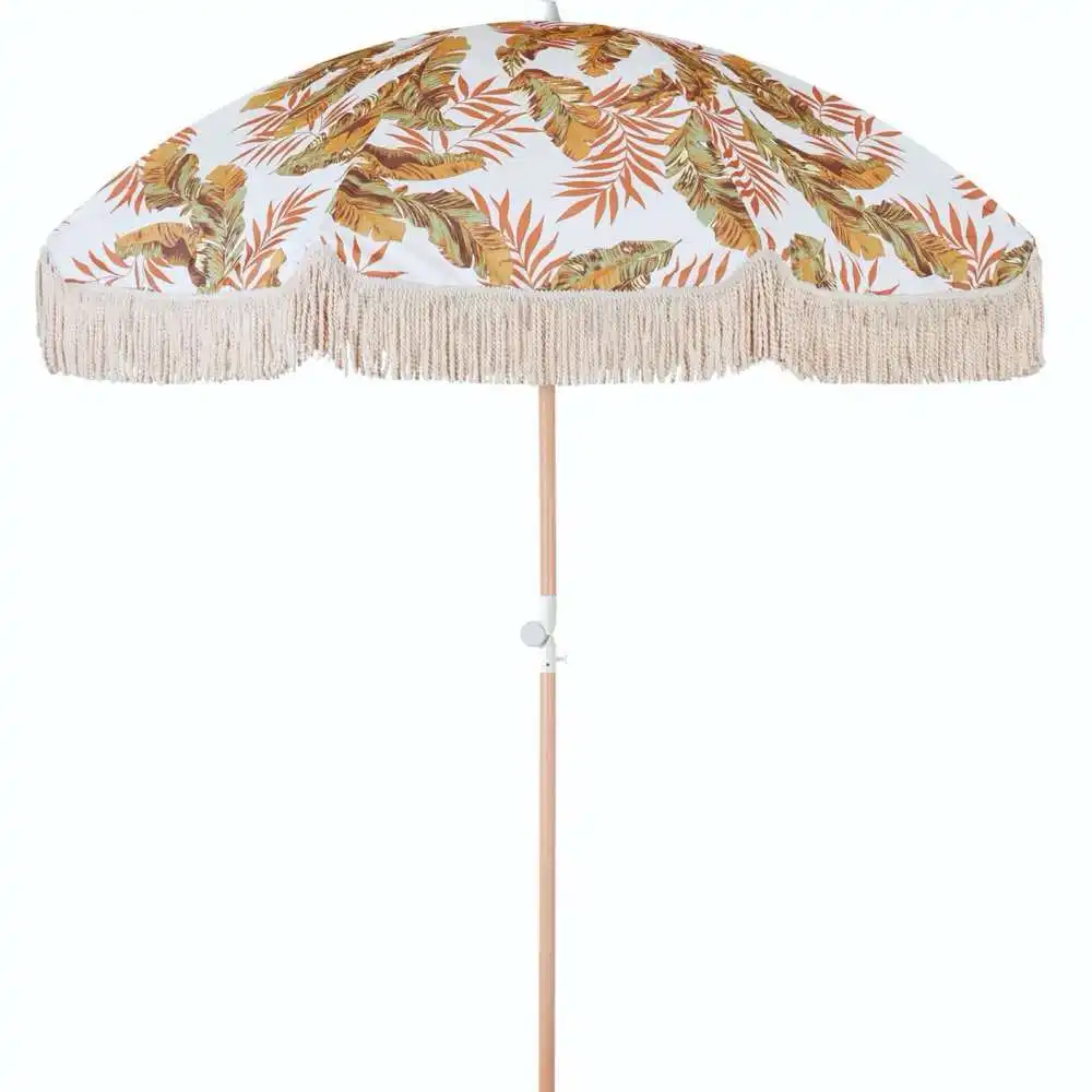 Factory Durable Custom Fringe Outdoor Patio Beach Umbrella With Tassels