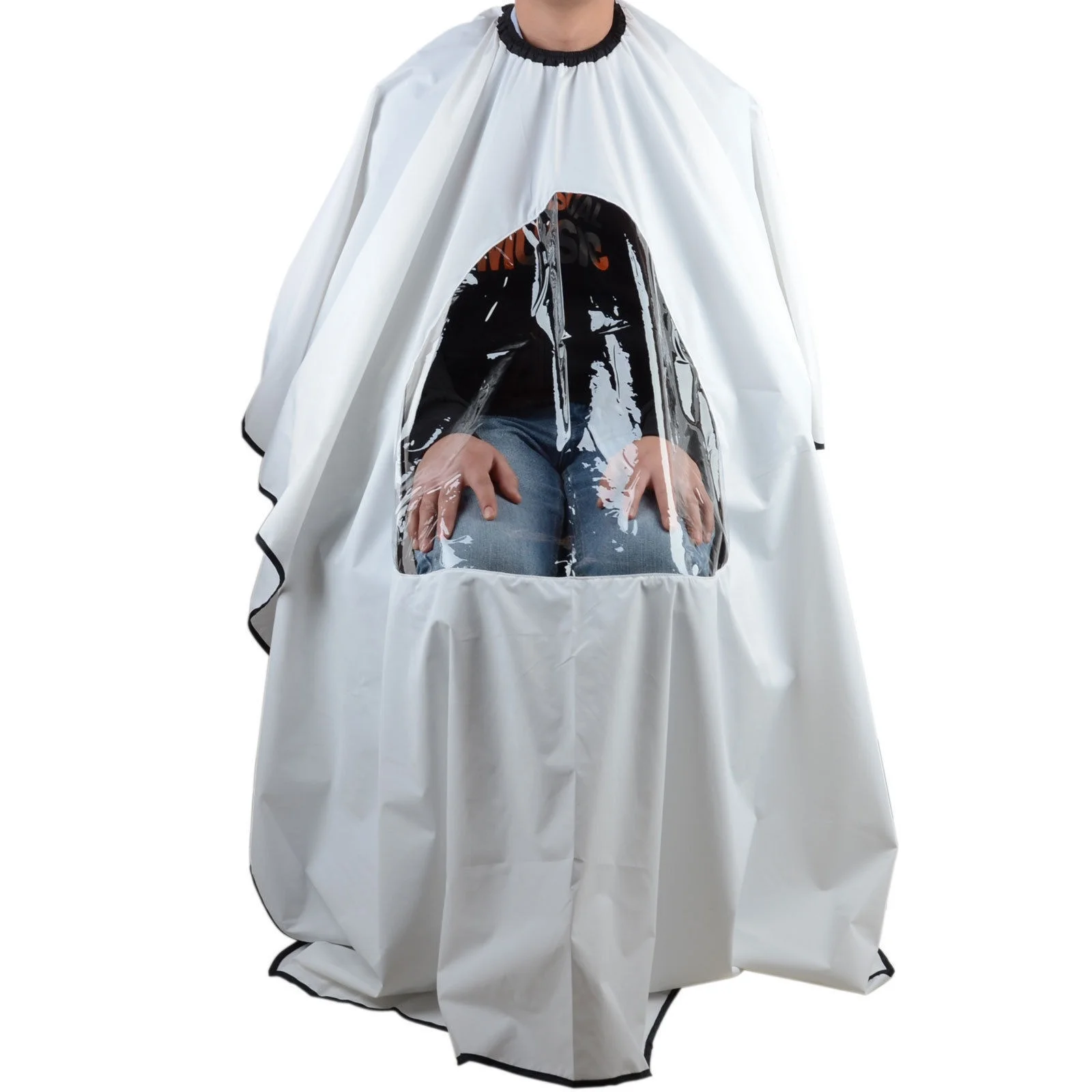 Wholesale beauty salon hair cutting waterproof barber cape with window