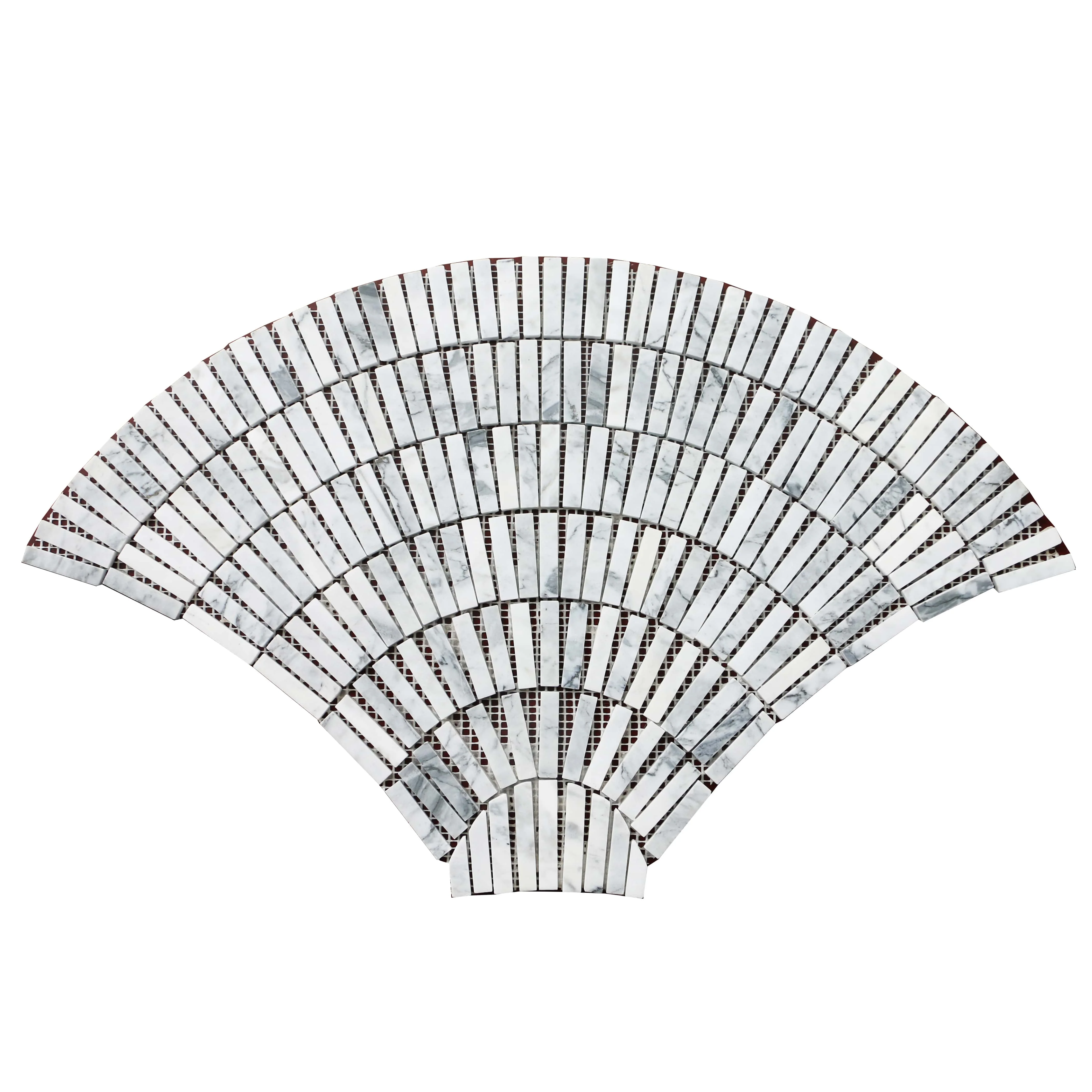 The latest design of natural marble mosaic tile kitchen backboard shower room wall tiles Bathroom fan-shaped stone mosaic tile