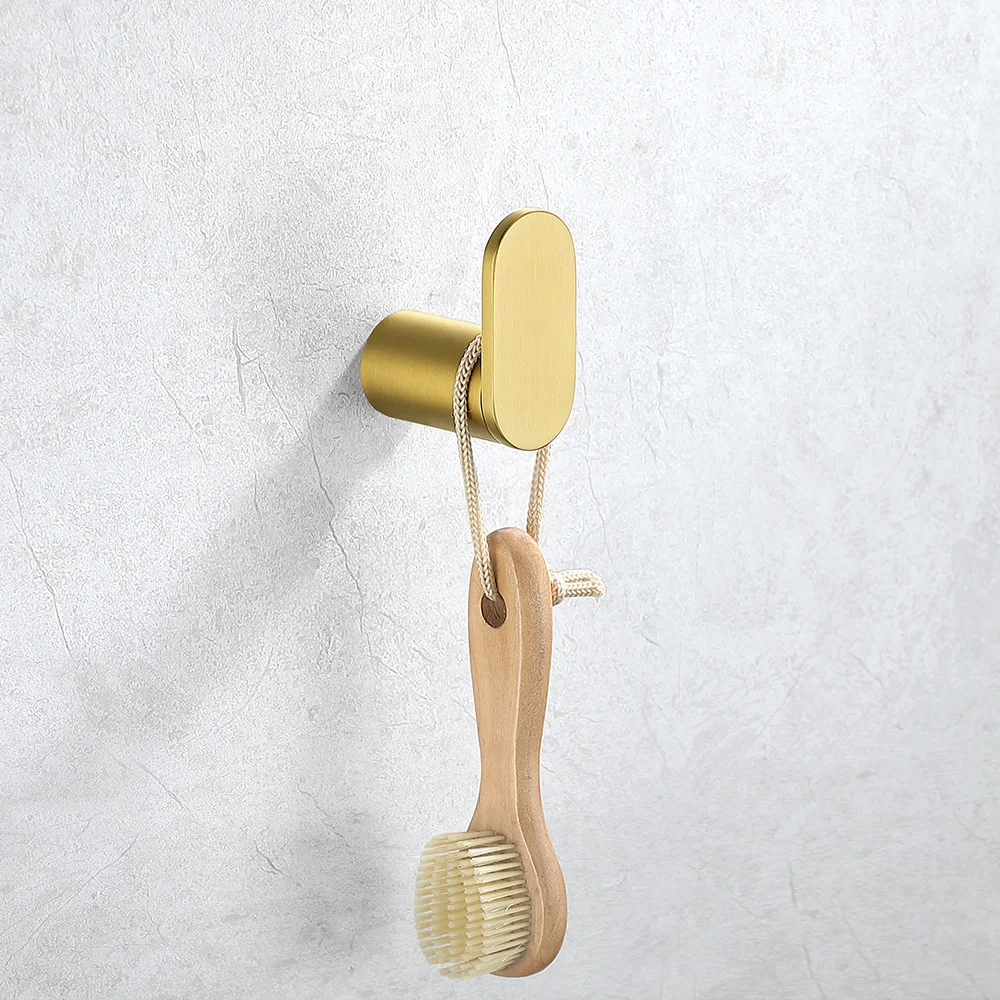 High-end Solid Stainless Steel 304 Toilet Paper Holder Coat Hook Popular Satin Black Gold Towel Holder