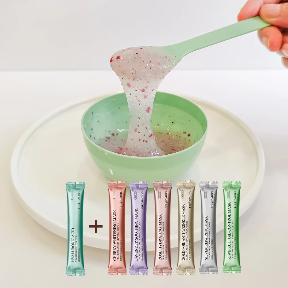 Оптовая продажа, маска-желе для лица, кристаллическая пудра с лепестками розы, увлажняющая маска против морщин с золотом 24 карата