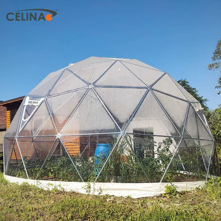 Outdoor Camping Hotel Resort Geodesic Dome Homes Tent Waterproof Pvc And Steel Housing Living Prefab Igloo Home