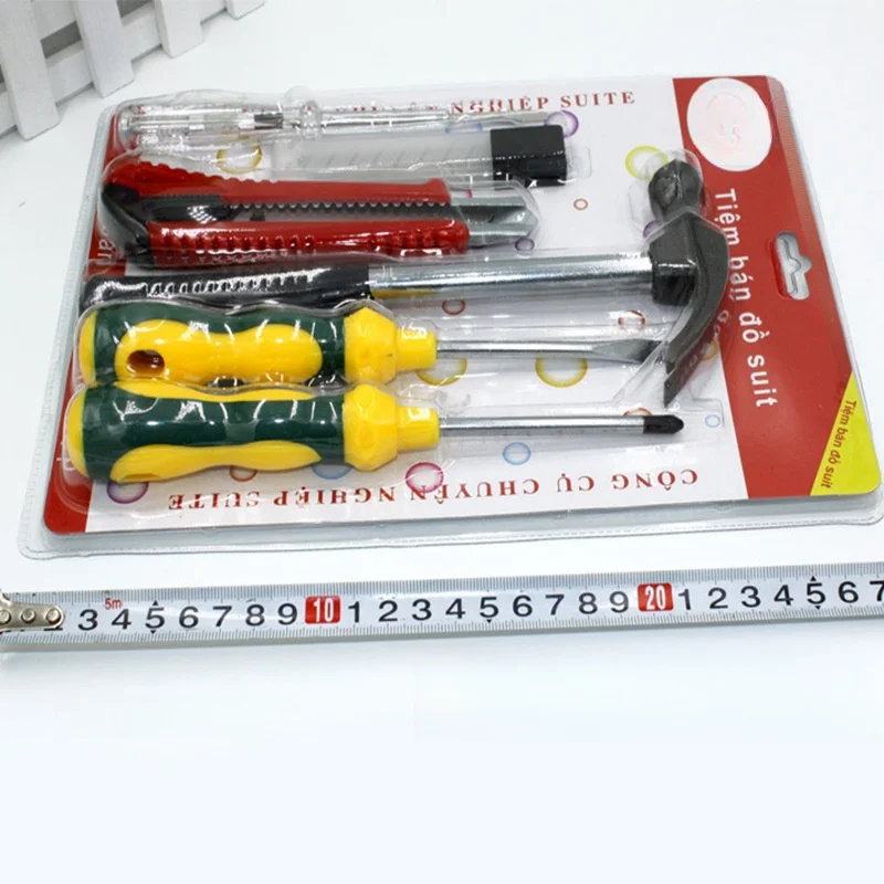 Multi-functional Household assembly Tools Kit Hardware Tools Hammer Screwdriver Art Knife Electric Pen 6 pieces Boutique Set