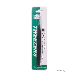 Anti Static Stainless Steel Black Nail Tweezers Curved Straight Eyelash Extension Elbow Clip Picking Rhinestones Tool Nipper