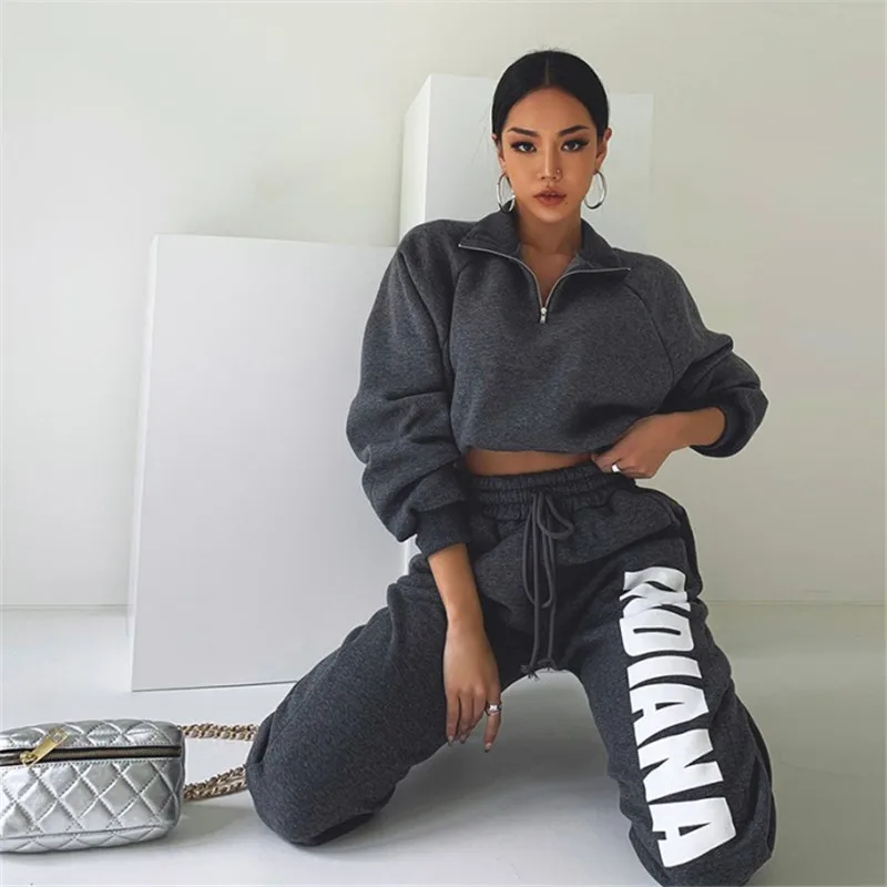 Custom Wholesale Women 2 Piece Set Clothing Sweatsuit Set Jogger Suits Two Piece Outfits Sports Sweatshirts Tracksuit