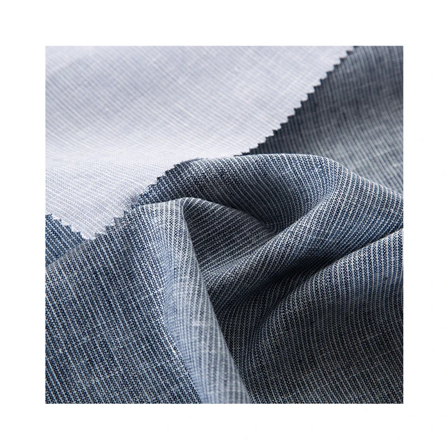 
Modern Design Blue and White poplin fabric Linen and Rayon Fabric 