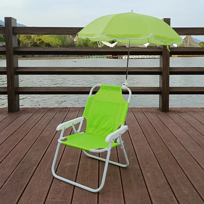 New Amazon Online Hot-selling Kid Customized Steel Carton Picture Mini Children Beach Camping Folding Chair with Umbrella