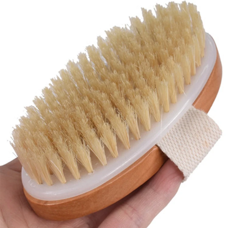 
Hot sell 100% natural Vegan sisal bristle bamboo wooden handle dry body brush for women 