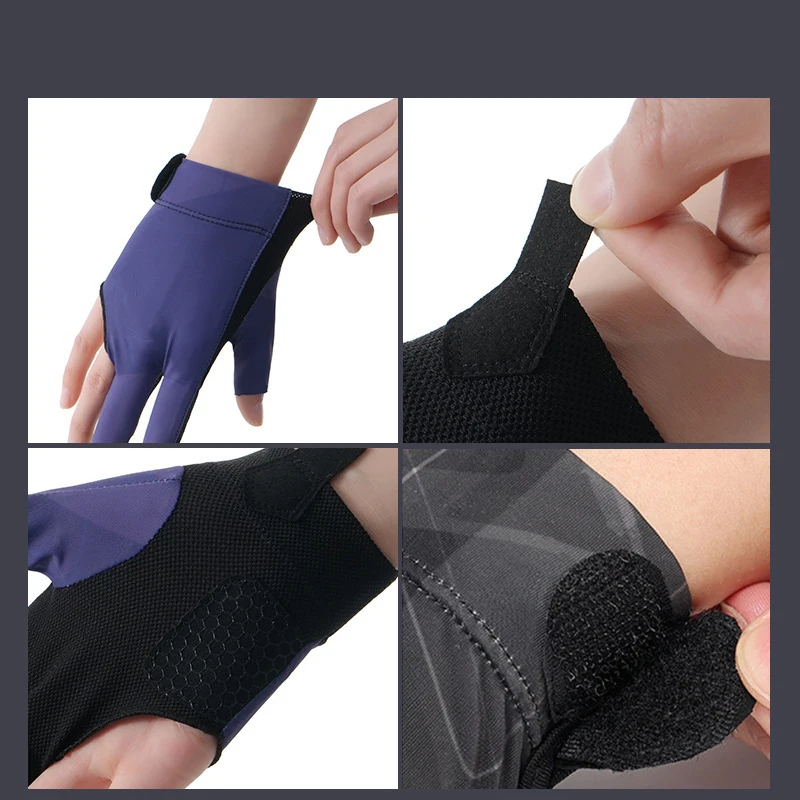 Factory  3-finger Durable Non-slip Breathable Snooker Gloves For Professional Table Players For Snooker & Billiard Balls