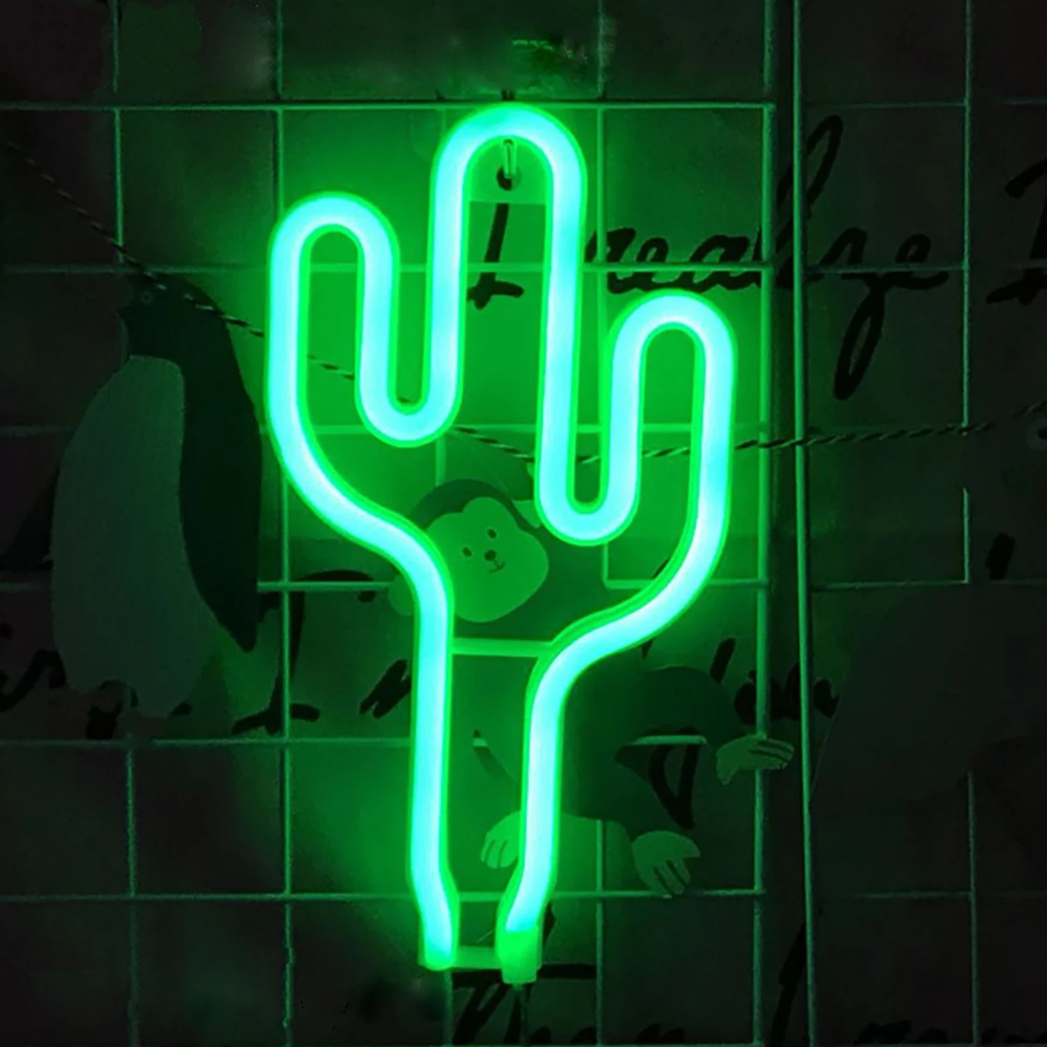 LED Neon Strip Light Sign Cactus Shape Ins Coconut Tree Cloud Star Moon Small Night Decorative LED Neon Tube