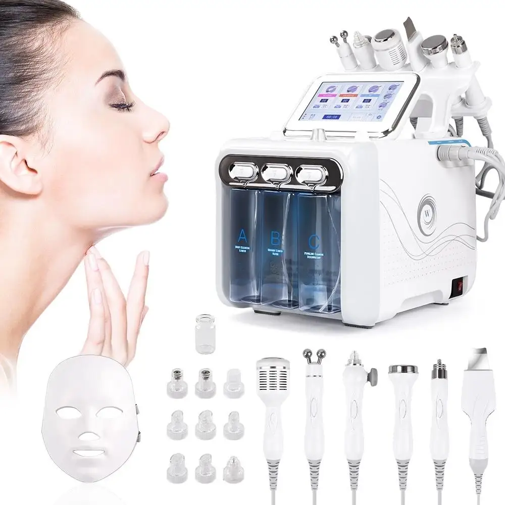 
7 in 1 Vacuum Face Cleaning Hydro Water Microdermabrasion Peel Machine Pore Cleaner Facial Massage Skin Care RF Beauty Device 