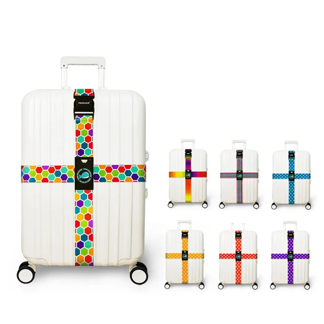 Adjustable Travel Suitcase Luggage Straps Travel Accessories With Heat Treated Plastic Hook Bungee Co