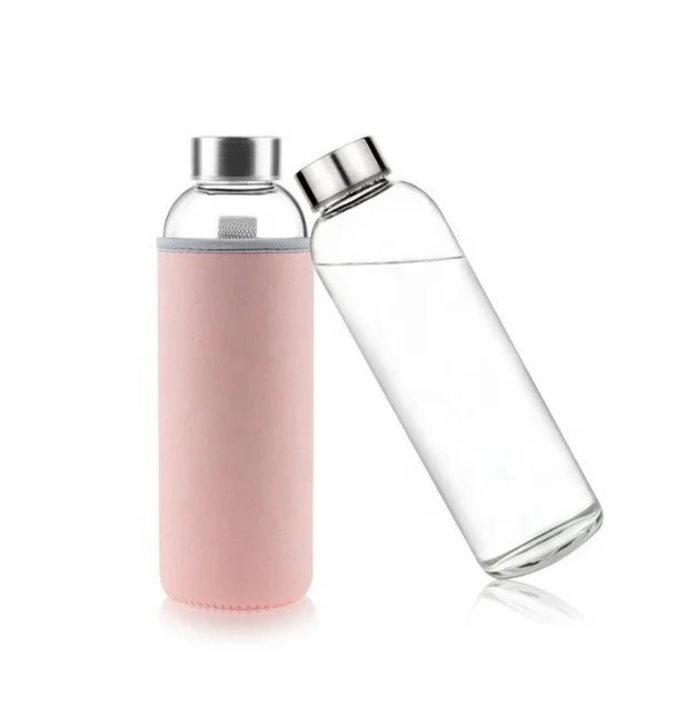 Multicolor rose gold glass bottles for water drinking bottle in alibaba best sellers