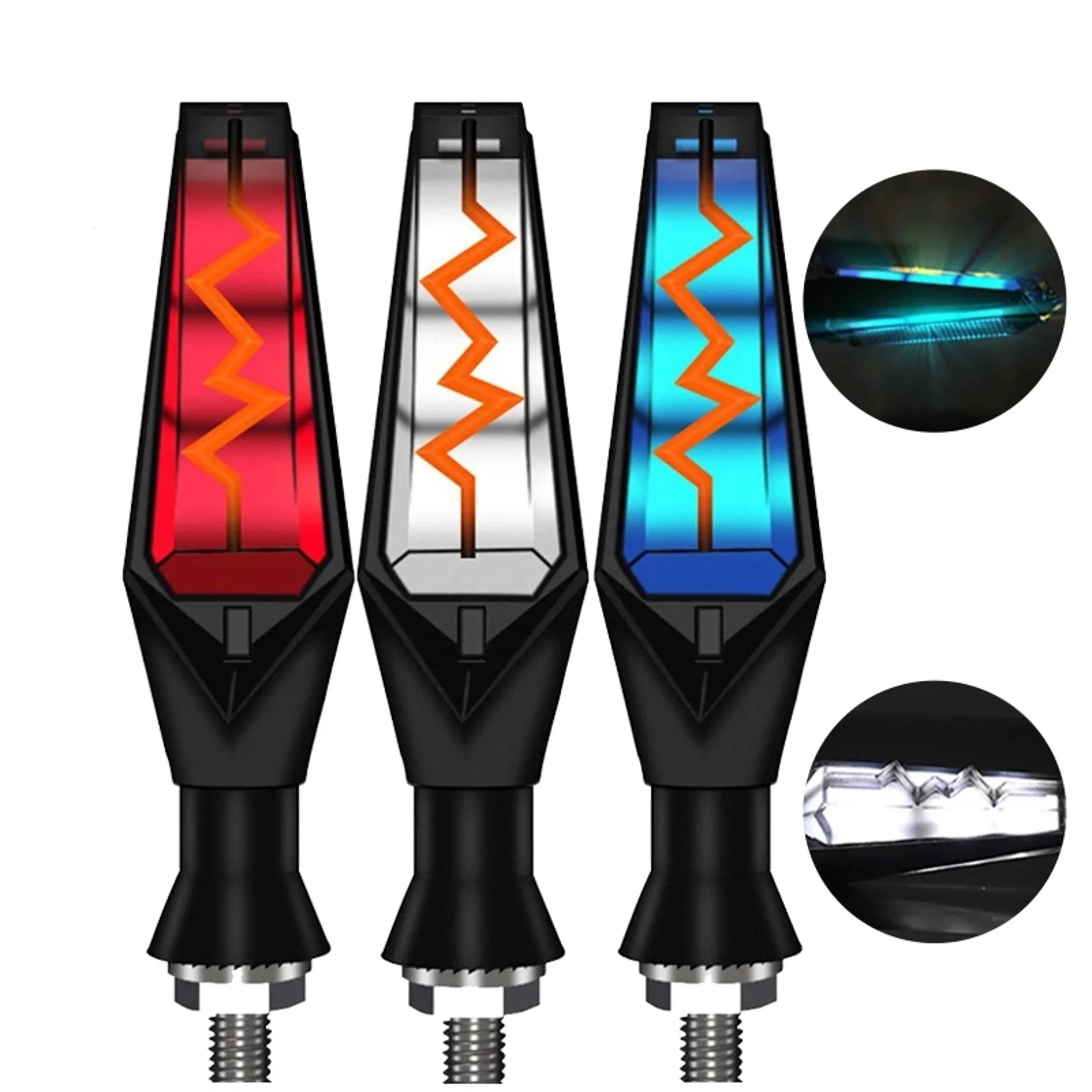 LED Turn Signal Light for Motorcycle Amber Turn Signals Built Flasher Relay Flashing LED Indicators Lamp Double-sided Blinker