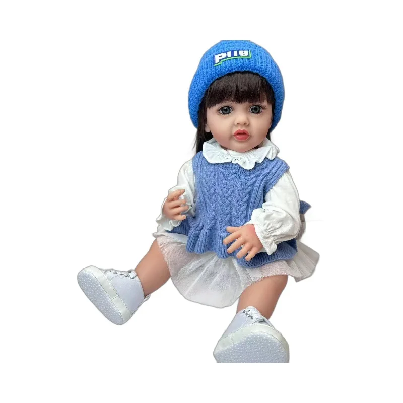 55cm Soft Silicone Reborn Body Baby Doll Perfect For Toddlers 18 Months And Up With Cloth Diaper Washable Accessories