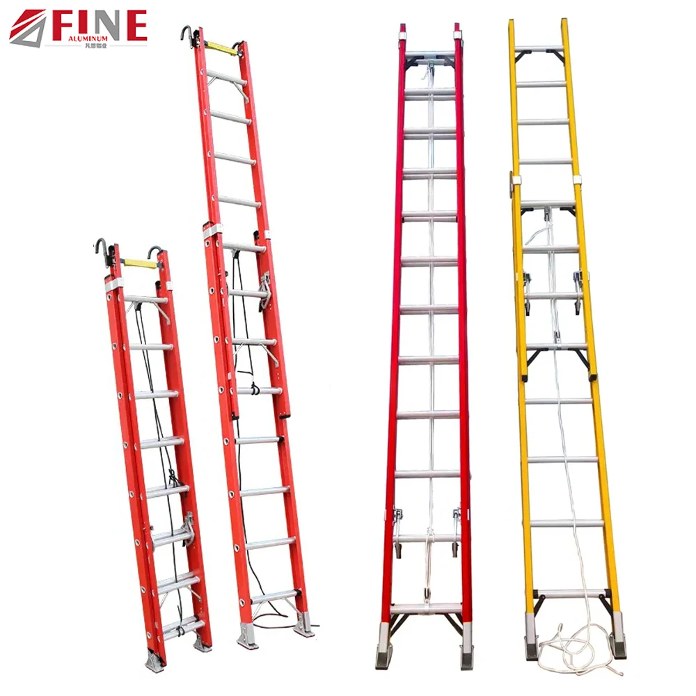 Building Construction Industrial Stair Case Ladder Extensive Fiberglass Telescopic Ladder Fiberglass Fiberglass Ladder