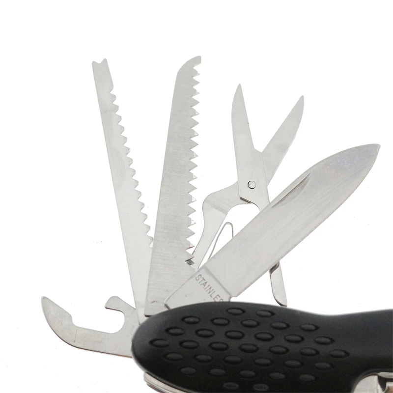 High quality 11 in 1 stainless steel multi knife utility EDC pocket multitool knife