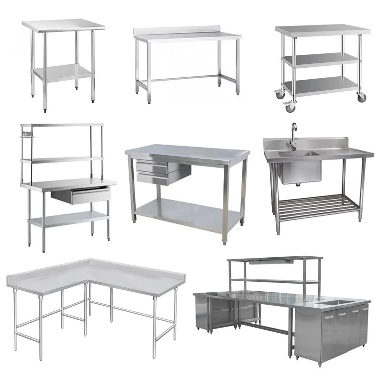 Customizable Factory Wholesale Stainless Steel Commercial Kitchen Work Table