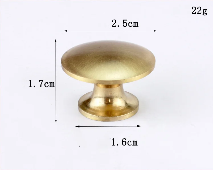 Zhuoqi Pure copper wardrobe door handle furniture drawer bronze cabinet Nordic single hole brass handle