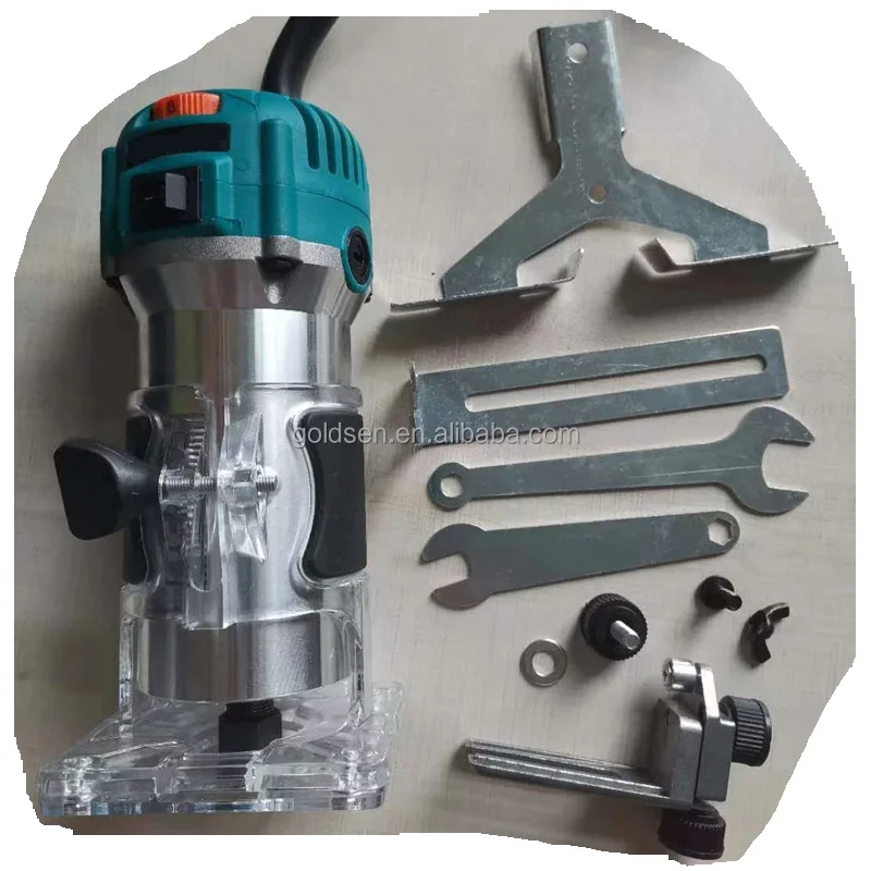 TOLHIT 6mm 6.35mm 650w Aluminum Body Mini Edge Laminate Trimming Router Machine Electric Power Hand Portable Wood Trimmer