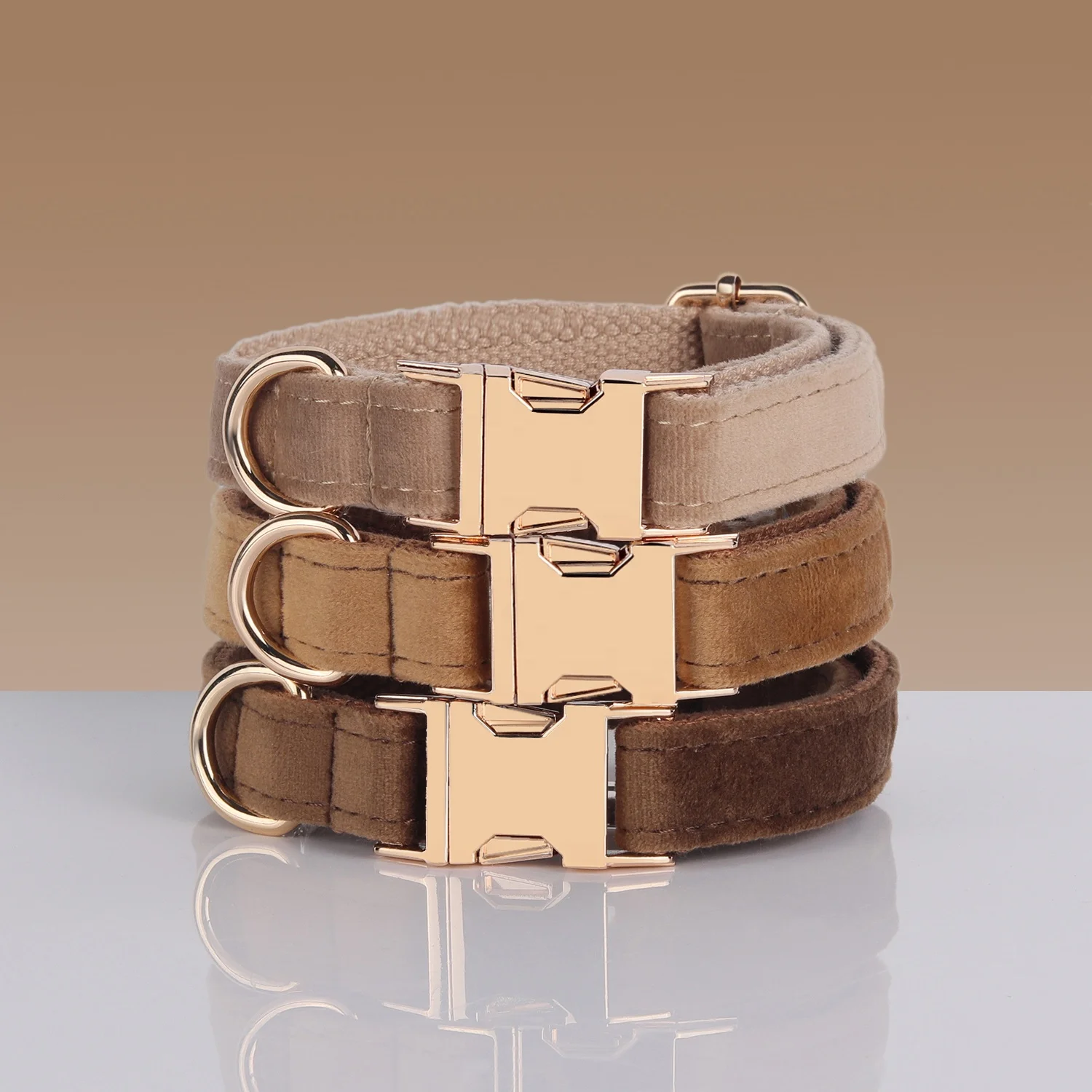 Hot sell promotional dog collar luxury durable soft velvet corduroy metal buckle dog collar wholesale pet dog tactical collar