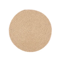 Simple innovative luxury environmentally friendly Thickened linen home table mat anti scalding heat insulation coaster