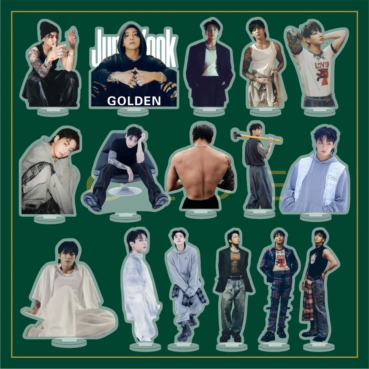 2023 JK Jungkook new album new acrylic double-sided stand table decoration JK photos stand