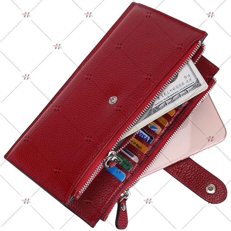 Women Zip Around Wallet Phone Clutch RFID Blocking Card Holder Lady Purse