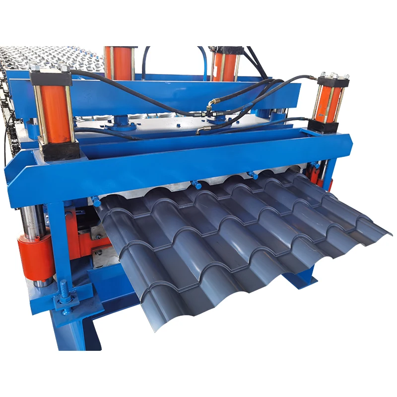 Popular customized glazed roofing cover plate China step roof tile roll forming machine
