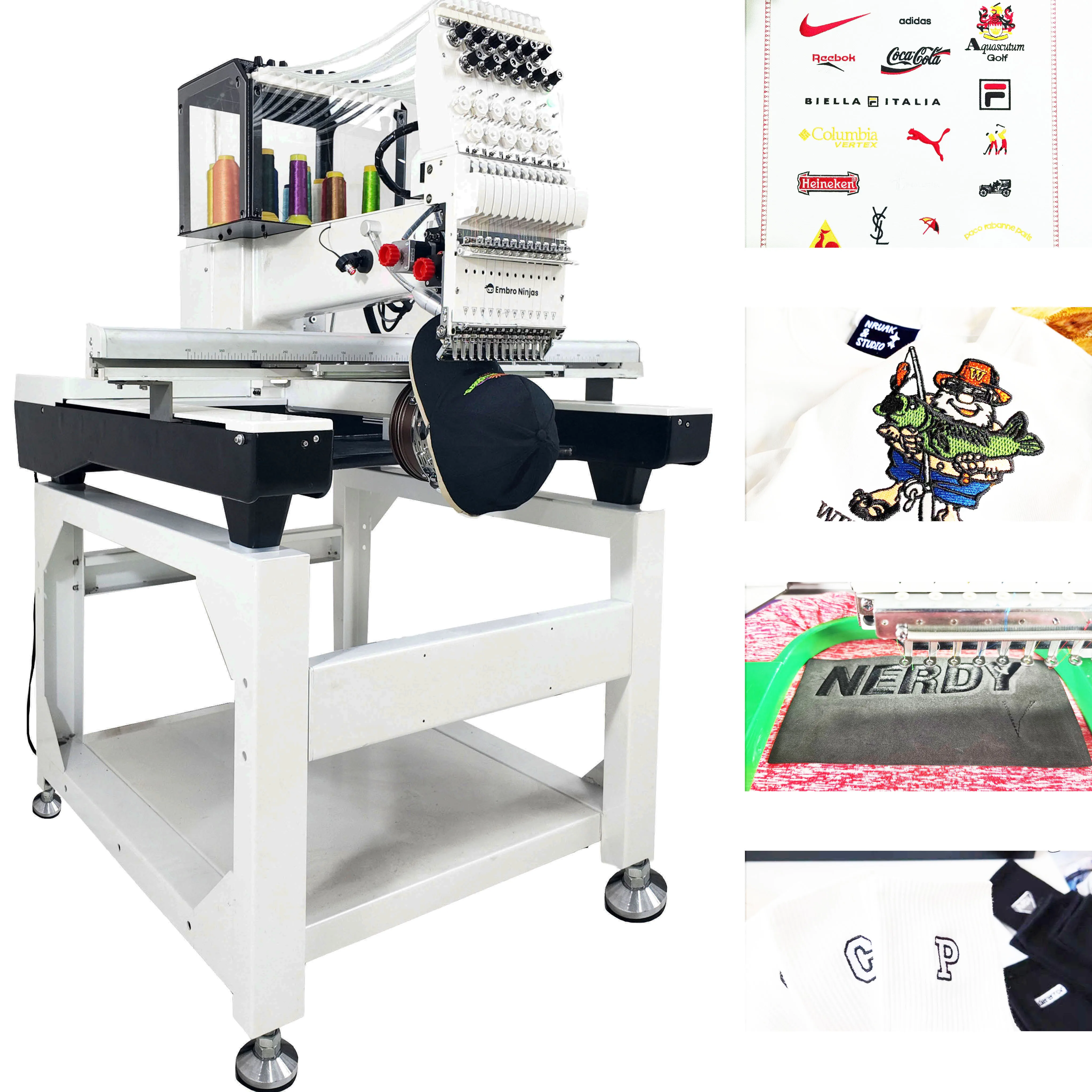 Новая модернизированная многоцветная вышивальная машина Embro Ninjas 1 головка 12 игл