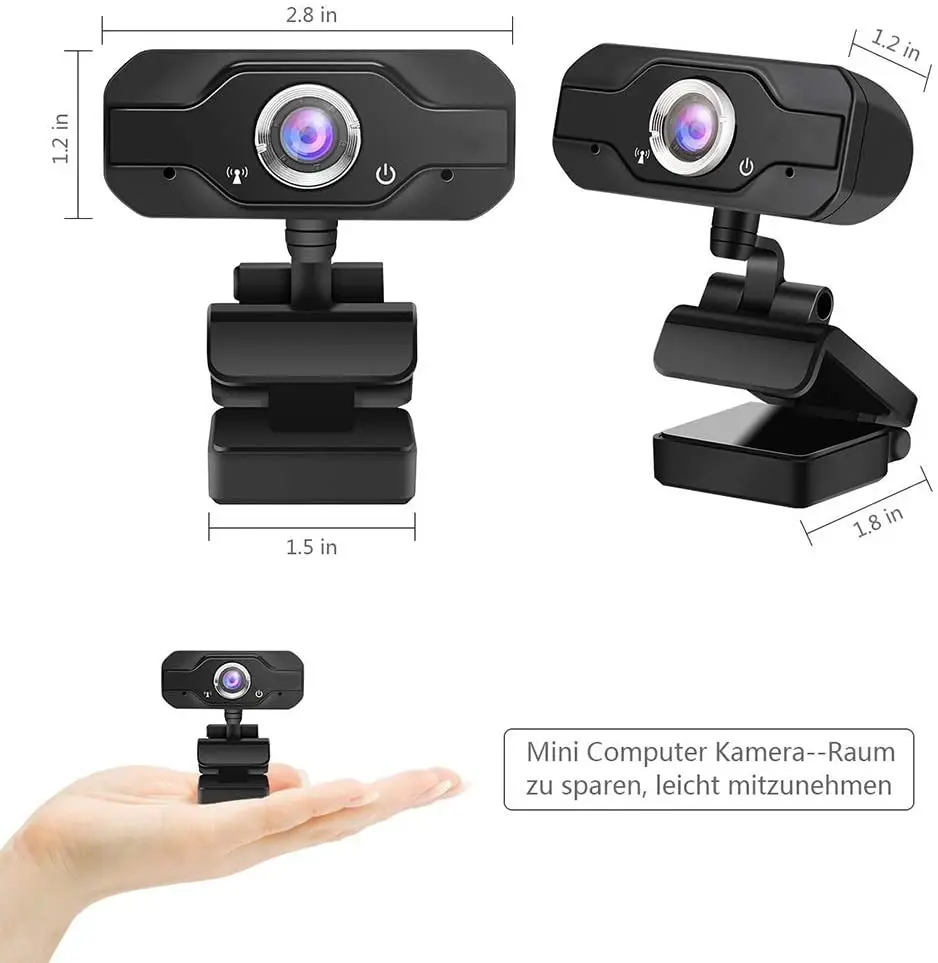  Веб-камера 1080p Full HD USB офисная камера вращающаяся на 360 градусов видеозапись с