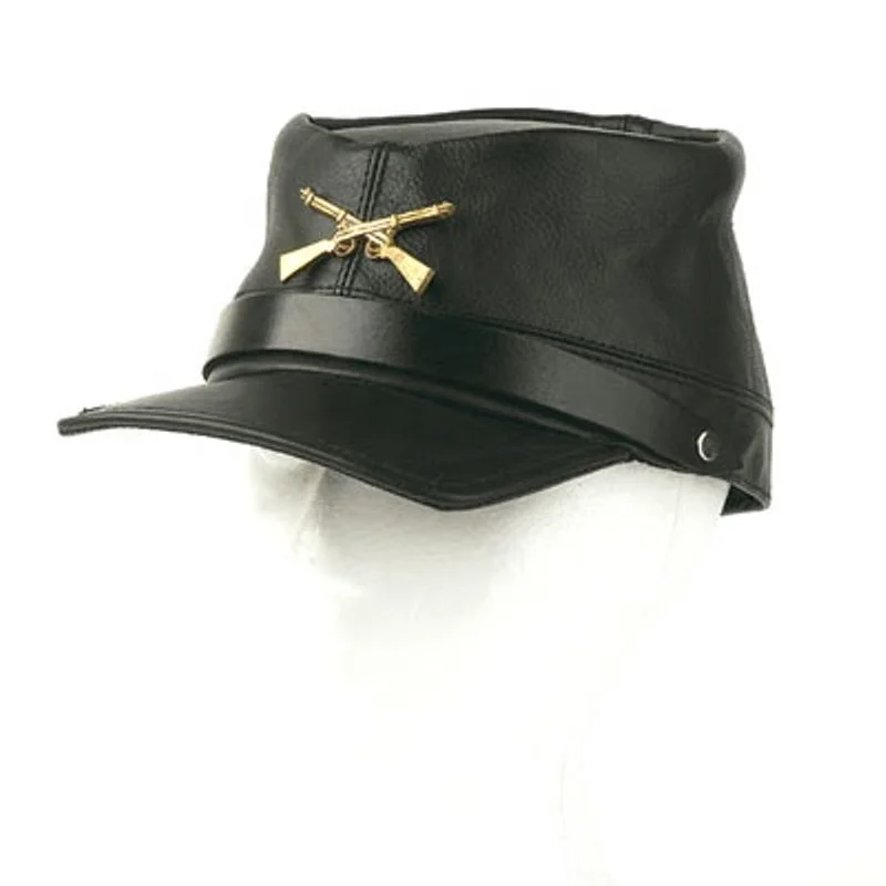 GENUINE LEATHER Black Civil War Hat