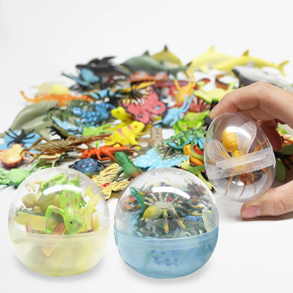 Promotional bulk 2021 funny small bath bomb figure gift mini plastic animal OEM capsule toy 20-60mm